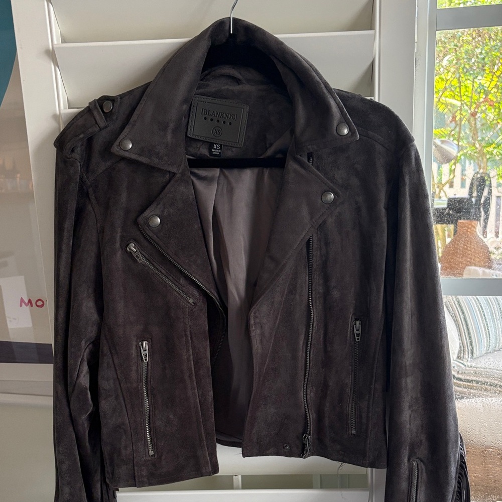 Blank NYC Dark Brown Fringe Jacket